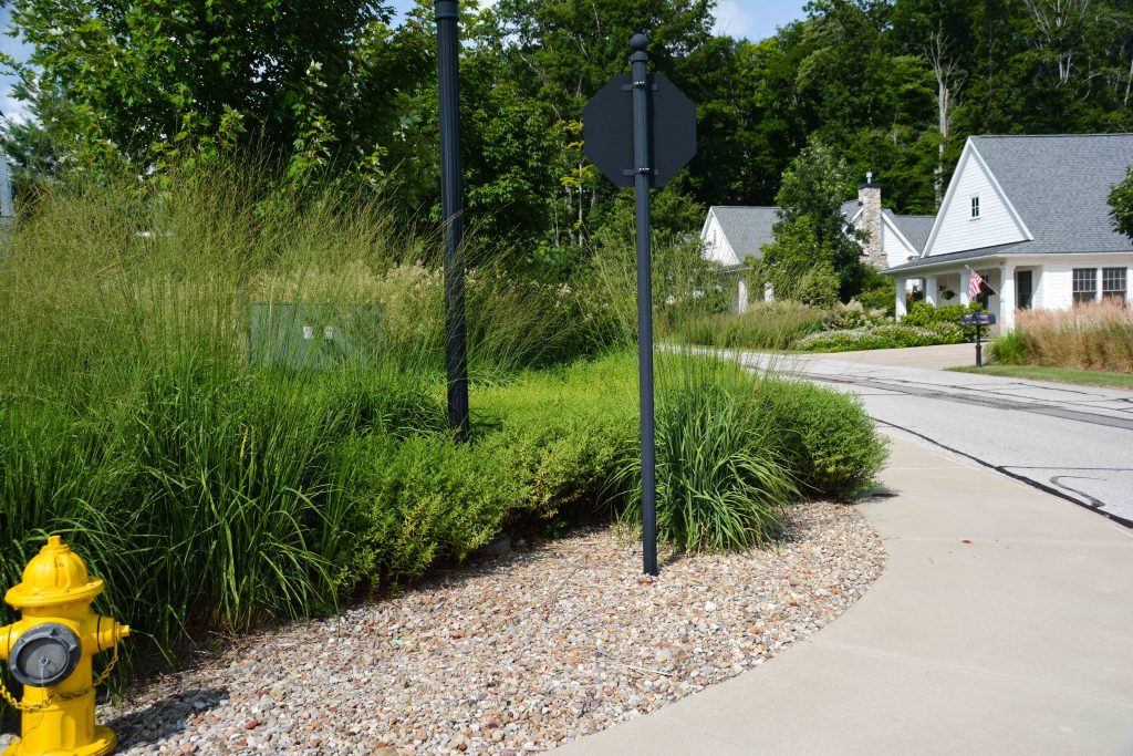 South Franklin Circle Chagrin Falls Ohio. Mass perennial plantings in a retirement community. Thinking Outside the Boxwood