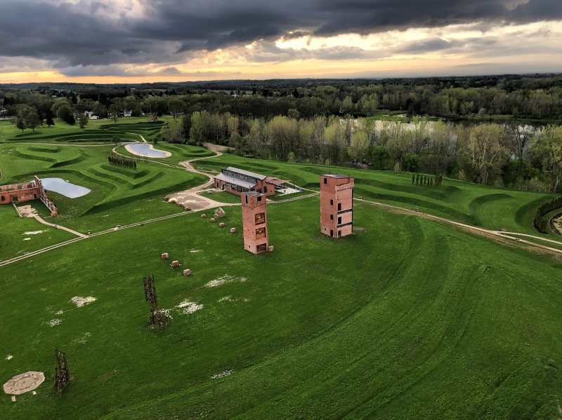 Ariel Foundation Park - reclaimed glass factory into a park in Mount Vernon Ohio. Thinking Outside the Boxwood