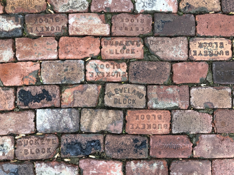 Historic Reclaimed Brick Paving using mix matched patterns. Thinking Outside the Boxwood